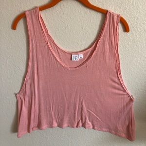 Pink wide crop tank top
